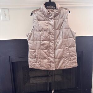 Lands' End Women's Beige Quilted Vest